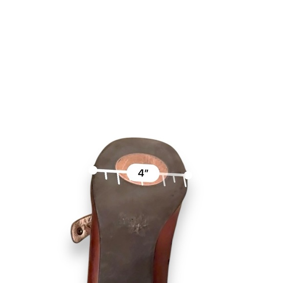Biviel Brown‎ Leather Mary Jane Slip On Kitten Heels Sz 8 - Picture 15 of 16